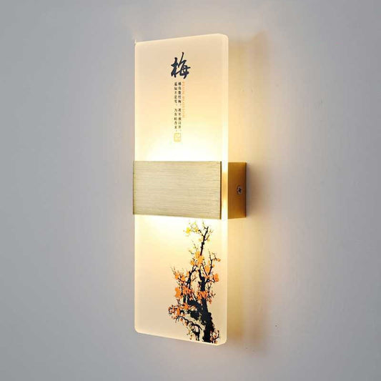 Plum, Orchid, Bamboo, Chrysanthemum LED Bedside Lamp