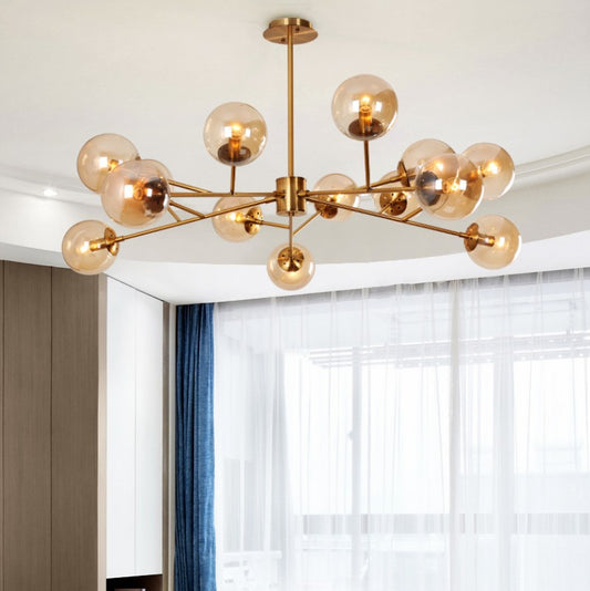 Study Bedroom Living Room Hotel LED Household Glass Chandelier