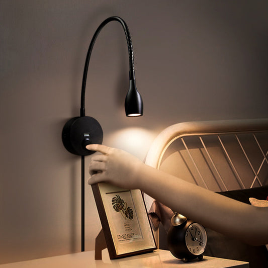 Led Wall Lamp Bedside Reading Hose Touch